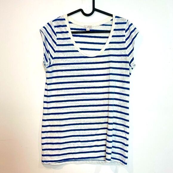 Gap Striped blue white T-shirt Cotton Small - Picture 1 of 6